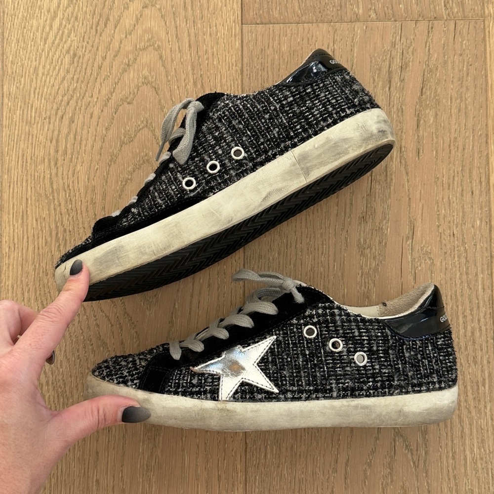 Golden Goose Superstar Low Top Tweed Sneakers 38 - Picture 3 of 10